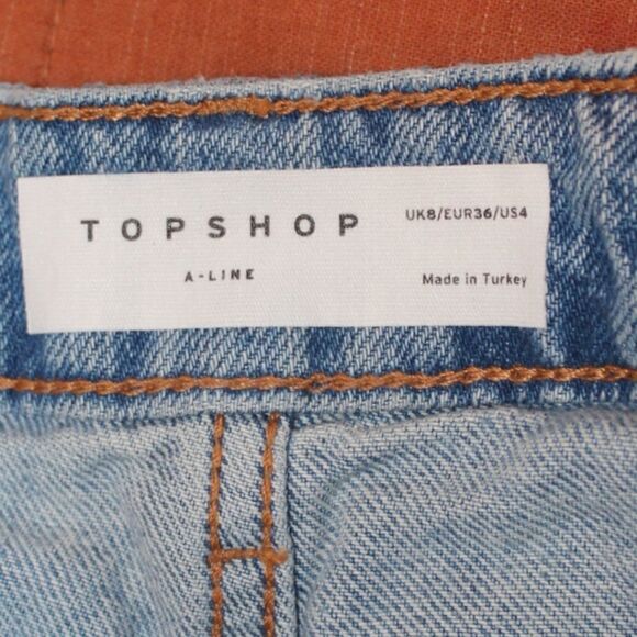 NEW TopShop High Waisted Jean Shorts Women Size 4 - Picture 5 of 8